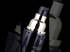 Fascinating Disign Black Luxurious Glass Skincare Glass Bottles Set with Golden Lids