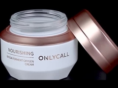 Creative art Hexagonal White Matte Skincare Bottle with Rose Gold Pump Dispenser